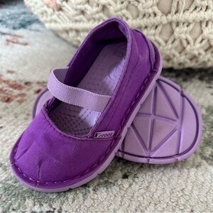 CROCS Toddler Girl Purple Mary Jane Shoes Sz C6 Slip On Flats Mary Jane Sneakers